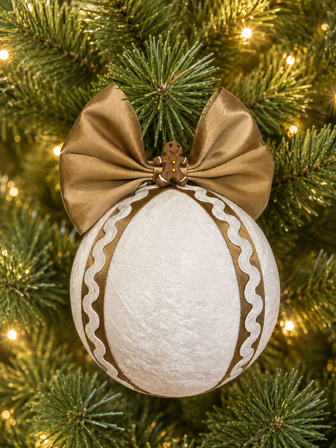 Gingerbread Frosted Bauble